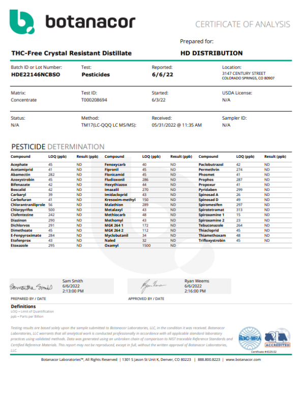Bulk CBD 60% Crystal Resistant Flowform CRD Distillate Wholesale UK - Image 2