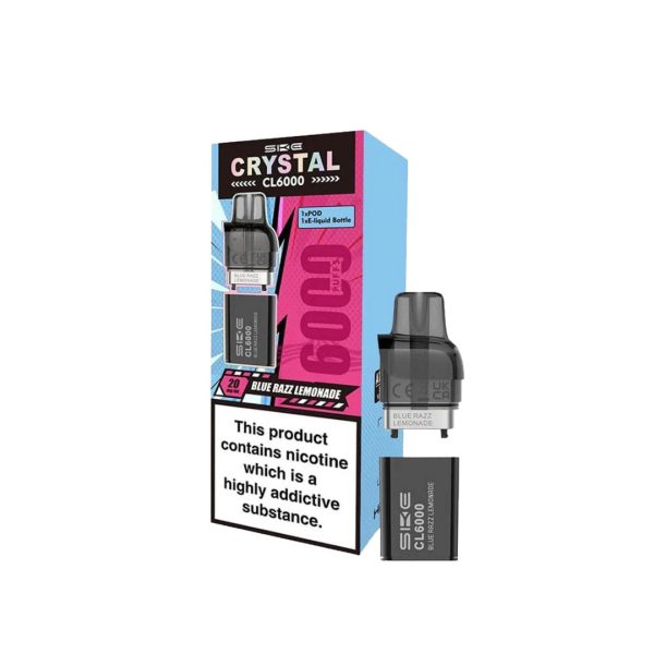 SKE Crystal CL6000 20mg Replacement Prefilled Pods 2ml 1200 Puffs - 2 Pcs - Image 2
