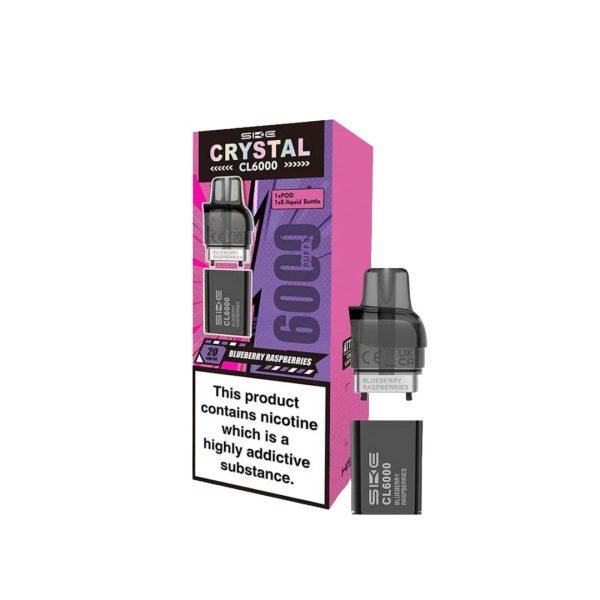 SKE Crystal CL6000 20mg Replacement Prefilled Pods 2ml 1200 Puffs - 2 Pcs - Image 7