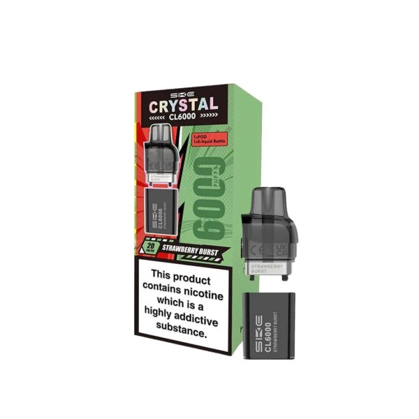 SKE Crystal CL6000 20mg Replacement Prefilled Pods 2ml 1200 Puffs - 2 Pcs - Image 12