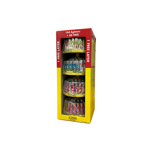 Clipper 4 Tier Display Carousel CP11RH 144 + 48 Mixed Design Lighters - CL3H165UKH