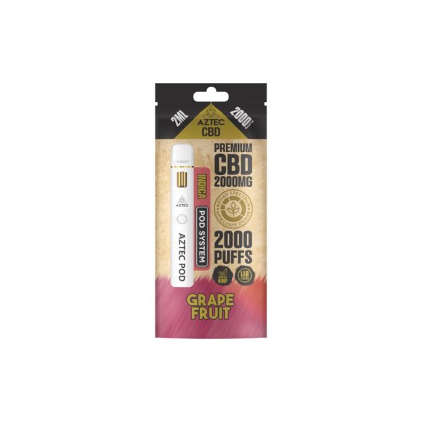 Aztec CBD 2000mg Broad Spectrum Starter Pro Pod Vape Kit 2000 Puffs - Image 2