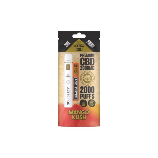 Aztec CBD 2000mg Broad Spectrum Starter Pro Pod Vape Kit 2000 Puffs - Image 3