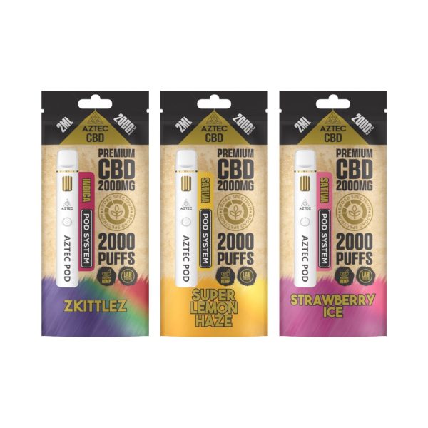 Aztec CBD 2000mg Broad Spectrum Starter Pro Pod Vape Kit 2000 Puffs - Image 13