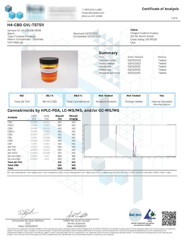 Bulk 85% American H4 CBD Distillate Wholesale UK - Image 2